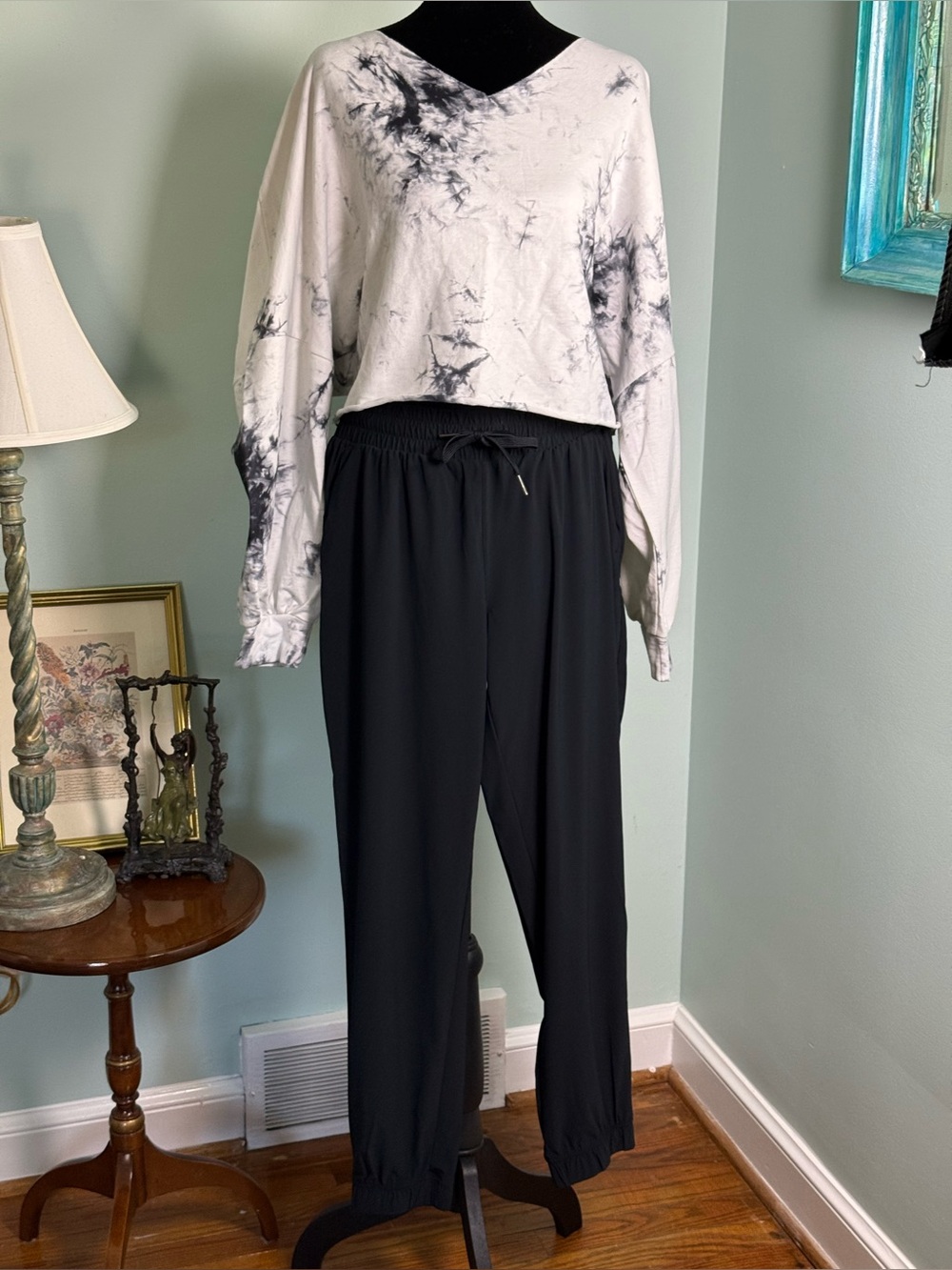 Mondetta Black Drawstring Jogger Pants - Women's Casual Comfort Size Small